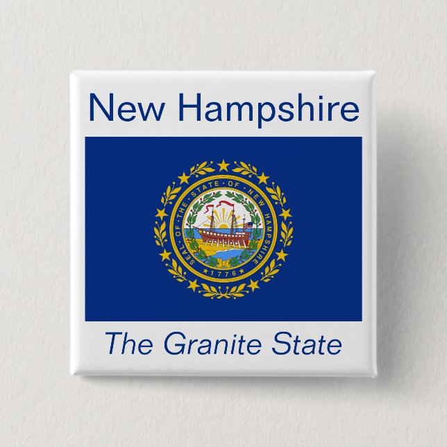 New Hampshire Flag Button (Front)