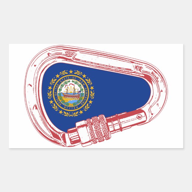 New Hampshire Flag Climbing Carabiner Sticker (Front)