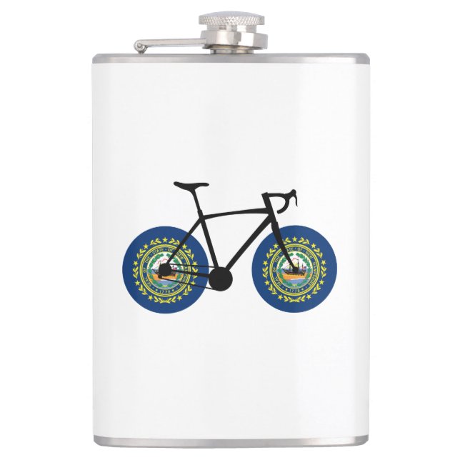 New Hampshire Flag Cycling Hip Flask (Front)