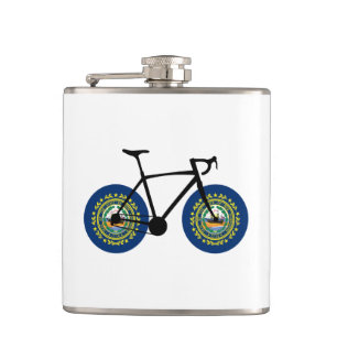 New Hampshire Flag Cycling Hip Flask