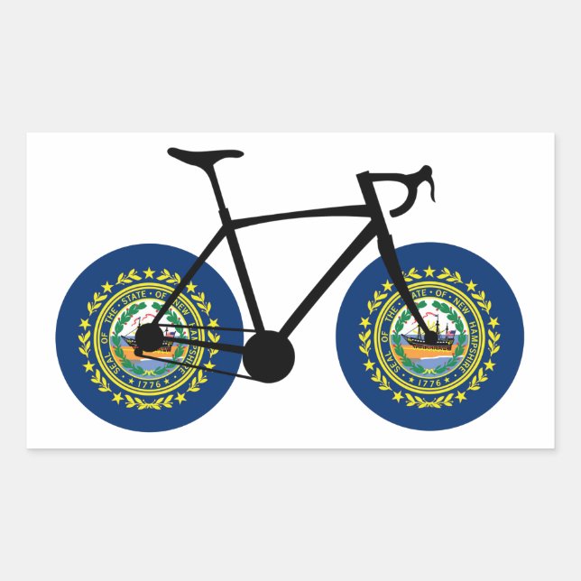 New Hampshire Flag Cycling Sticker (Front)