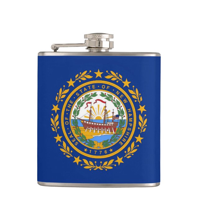 New Hampshire Flag Hip Flask (Front)