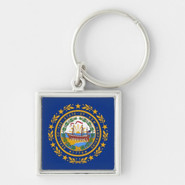 New Hampshire Flag Keychain (Front)
