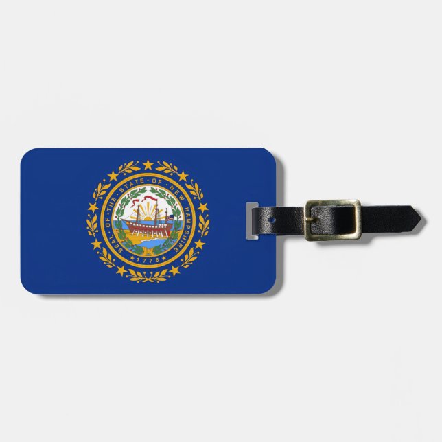 New Hampshire Flag Luggage Tag (Front Horizontal)