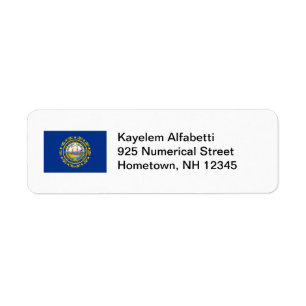 New Hampshire Flag Return Address Label