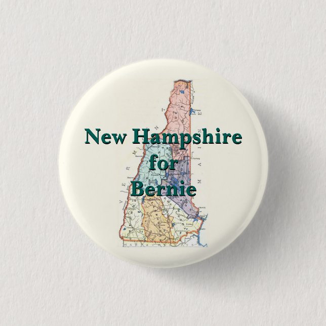 New Hampshire for Bernie 2016 1 Inch Round Button (Front)