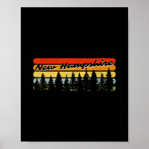 New Hampshire Forest Sunset Trees Cabin Aesthetic Poster