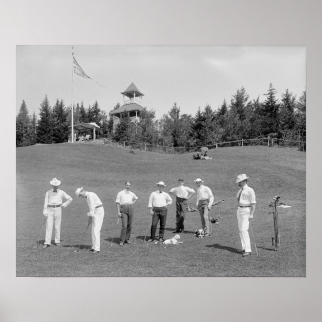 New Hampshire Golfers, 1910. Vintage Photo Poster (Front)