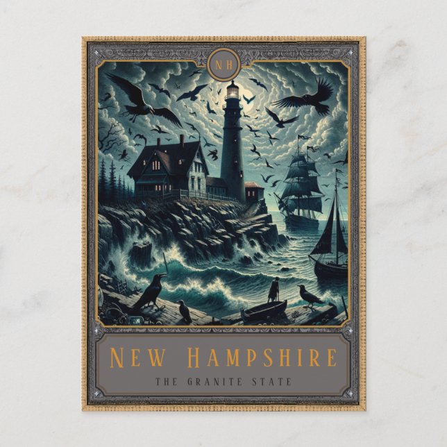 New Hampshire | Gothic Art Postcard (Front)