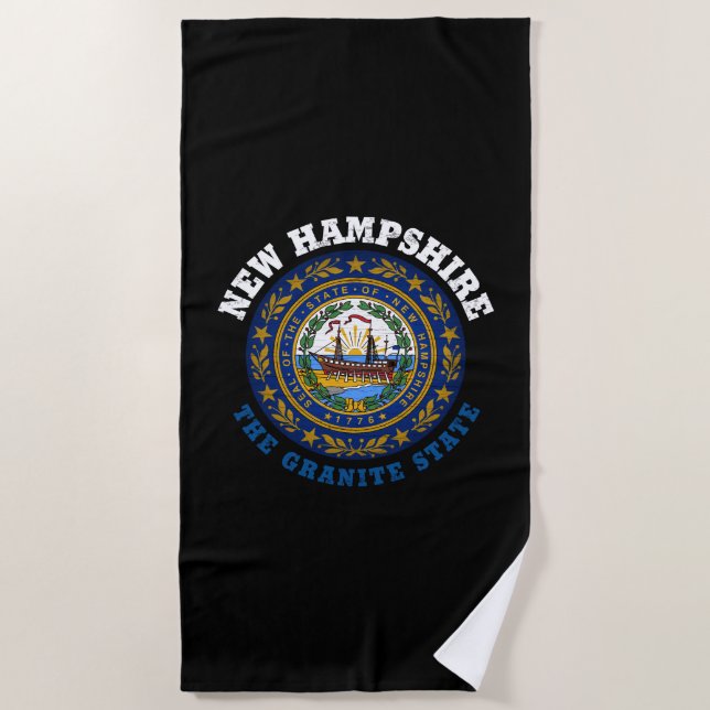 NEW HAMPSHIRE GRANITE STATE FLAG BEACH TOWEL (Front)