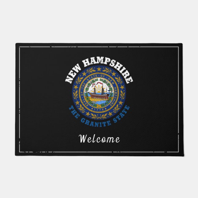 NEW HAMPSHIRE GRANITE STATE FLAG DOORMAT (Front)
