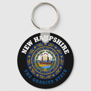 NEW HAMPSHIRE GRANITE STATE FLAG KEYCHAIN