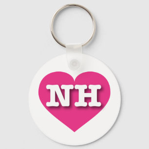 New Hampshire Hot Pink Heart - Big Love Keychain