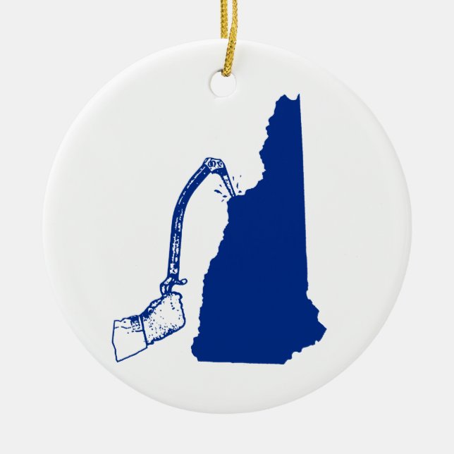 New Hampshire Ice Climbing Ceramic Ornament (Front)