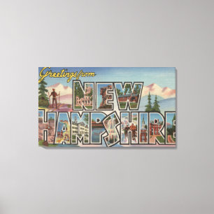 New Hampshire - Large Letter Scenes Canvas Print