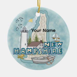New Hampshire Lighthouse Ceramic Ornament