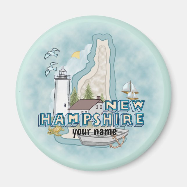 New Hampshire Lighthouse custom magnet (Front)