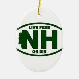 New Hampshire Live Fee or Die Ceramic Ornament
