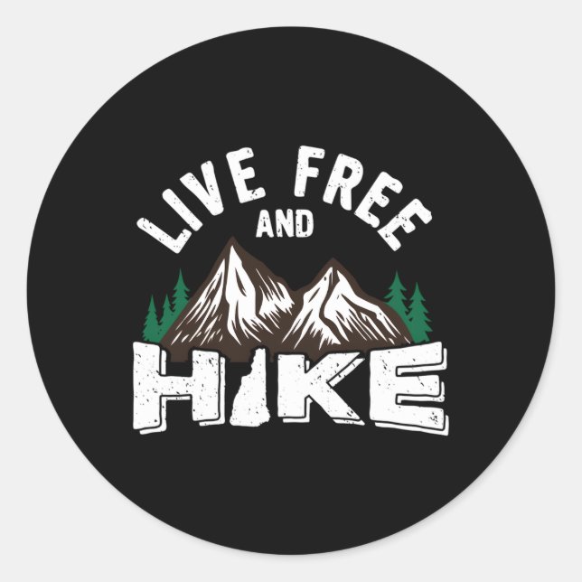 New Hampshire Live Free And Hike Nh Hiking Classic Round Sticker (Front)
