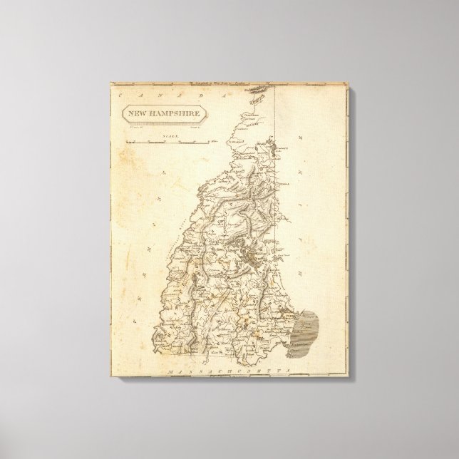 New Hampshire Map by Arrowsmith Canvas Print (Front)