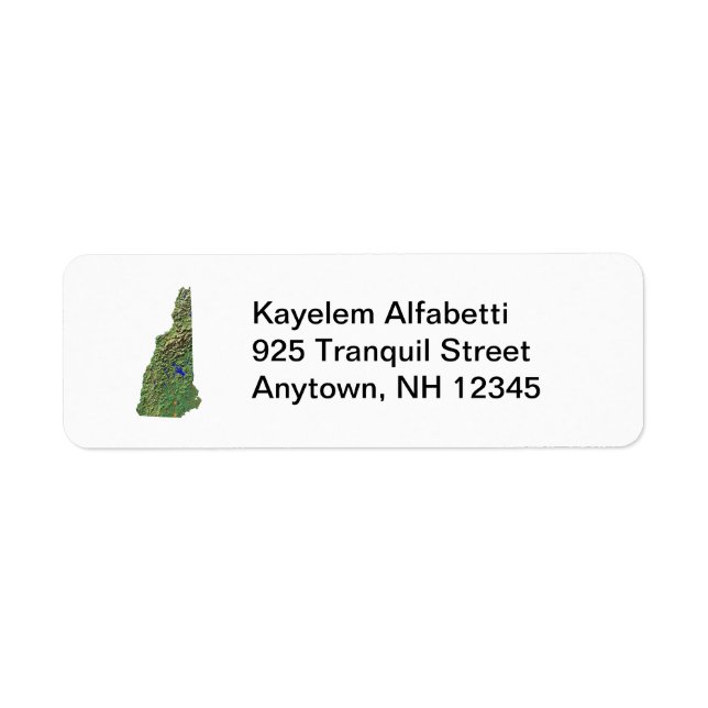 New Hampshire Map Return Address Label (Front)