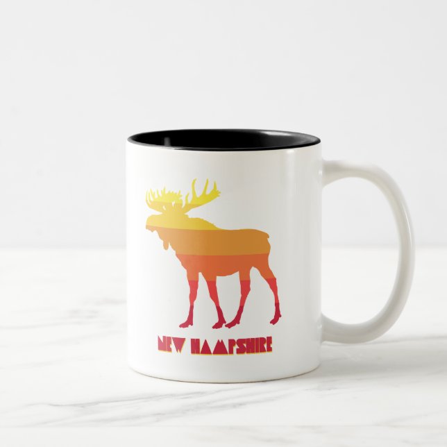 New Hampshire Moose Two-Tone Coffee Mug (Right)
