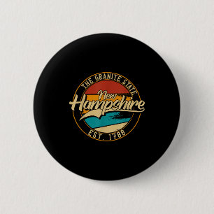 New Hampshire Nh _ 70s - 80s & Vintage Look 2 Inch Round Button