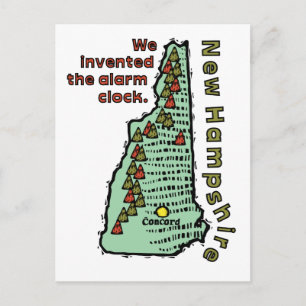 New Hampshire NH Motto ~ We Invented The Alarm Postcard