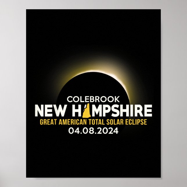 New Hampshire Nh Total Solar Eclipse 2024  Poster (Front)