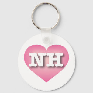 New Hampshire Pink Fade Heart - Big Love Keychain