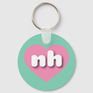 New Hampshire pink heart - I love nh Keychain