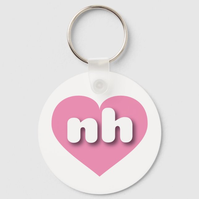 New Hampshire pink heart - I love nh Keychain (Front)