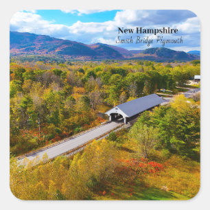 New Hampshire Plymouth Smith Bridge Square Sticker