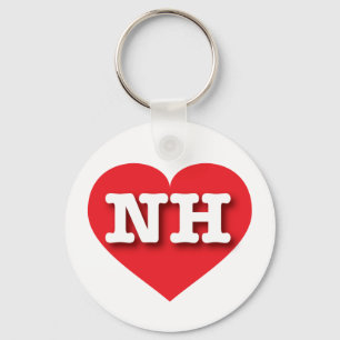 New Hampshire Red Heart - I love NH Keychain