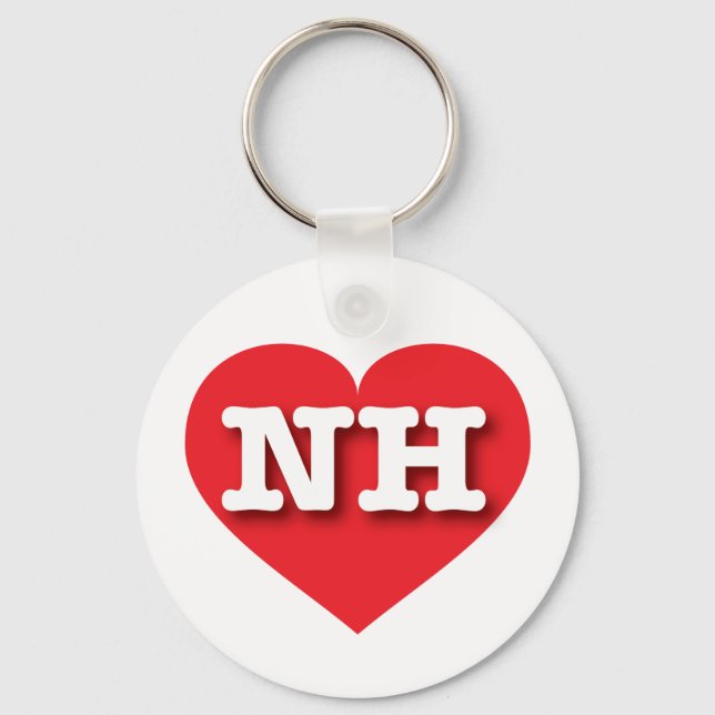 New Hampshire Red Heart - I love NH Keychain (Front)