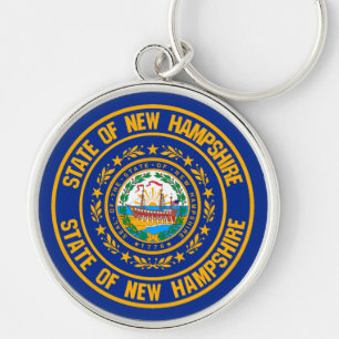 New Hampshire Round Emblem Keychain