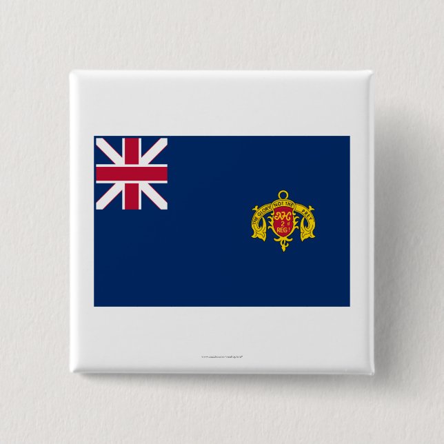 New Hampshire Second Regiment Flag 2 Inch Square Button (Front)