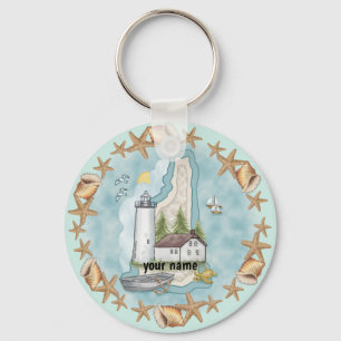 New Hampshire Shells Lighthouse Keychain