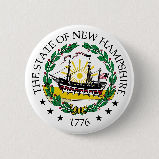 New Hampshire sign 2 Inch Round Button (Front)
