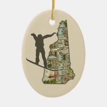 New Hampshire snowboarder Christmas tree ornament