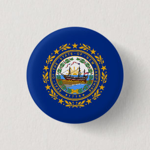 New Hampshire State Flag 1 Inch Round Button