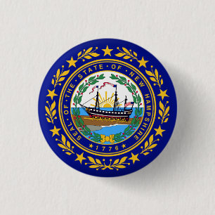 New Hampshire state flag 1 Inch Round Button