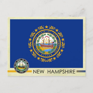 New Hampshire State Flag and Seal Postcard