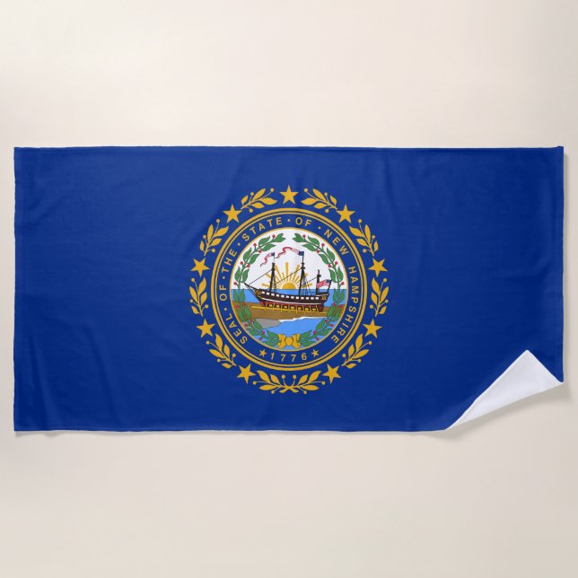 New Hampshire State Flag Beach Towel (Front)