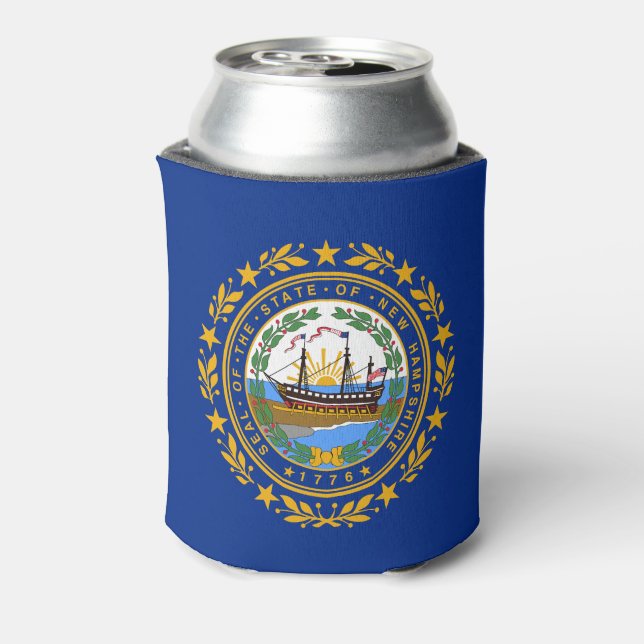New Hampshire State Flag Can Cooler (Can Back)
