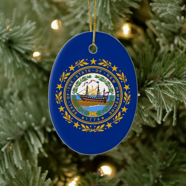New Hampshire state flag Ceramic Ornament (Tree)