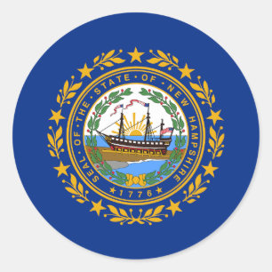 New Hampshire State Flag Classic Round Sticker