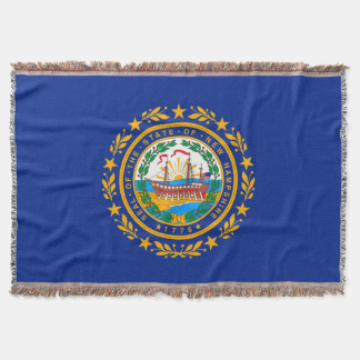 New Hampshire State Flag Design Decor Throw Blanket