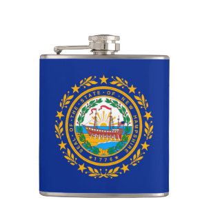 New Hampshire State Flag Design Hip Flask