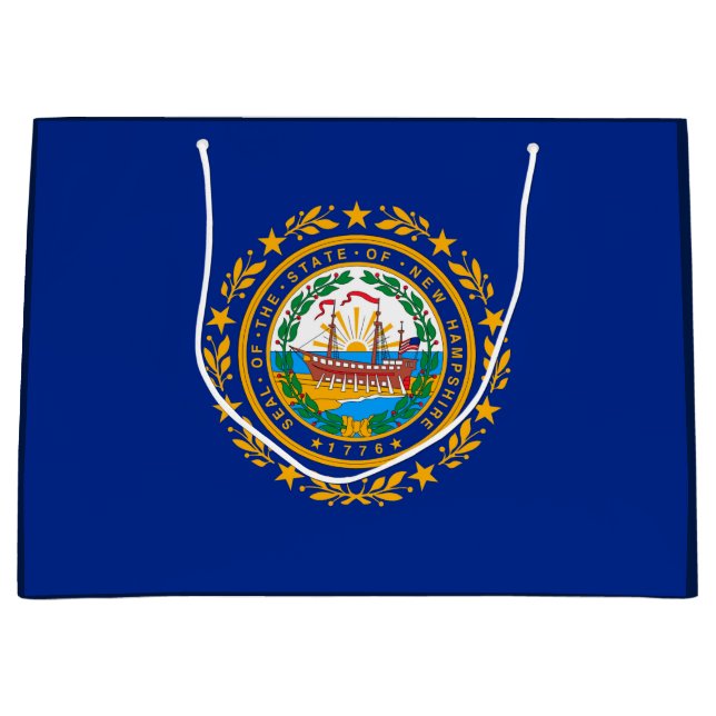 New Hampshire State Flag Design Large Gift Bag (Front)